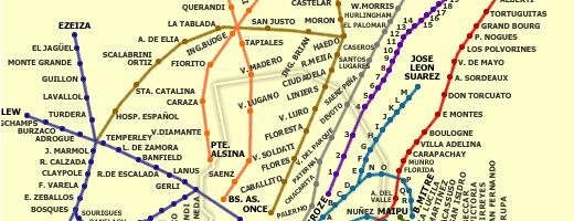 Mapa - Trenes - Buenos Aires, Argentina